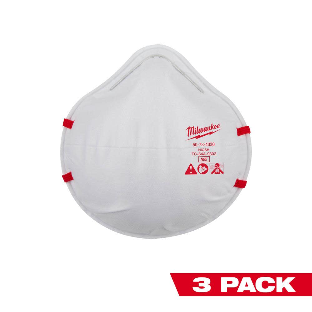 Milwaukee N95 Respirator 3pk 48-73-4032 from Milwaukee