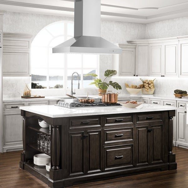 ZLINE Convertible Island Mount Range Hood in Stainless Steel