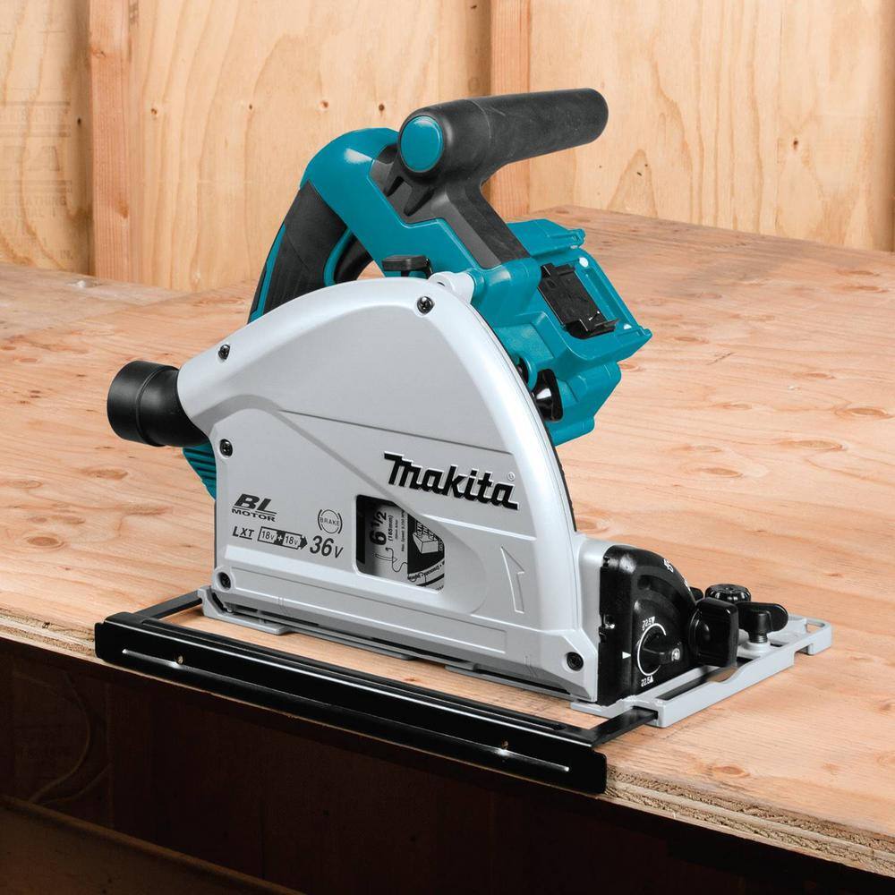 Makita 18V X2 LXT Lithium-Ion (36V) Brushless Cordless 6-12 in. Plunge Circular Saw (Tool Only) with 55T Carbide Blade XPS01Z