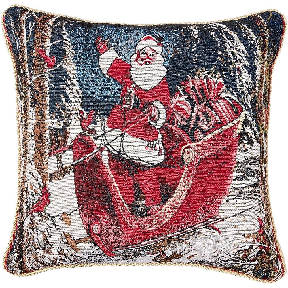 Violet Linen Seasonal Xmas Christmas Holiday Bliss Pattern Decorative Throw Pillow