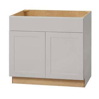 Hampton Bay Avondale Shaker Dove Gray Ready to Assemble Plywood 36 in Sink Base Cabinet (36 in W x 34.5 in H x 24 in D) SB36-G