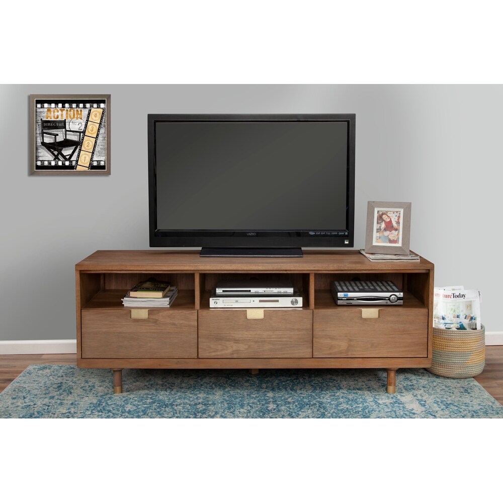 Alpine Furniture Easton Wood TV Console in Sand (Beige)