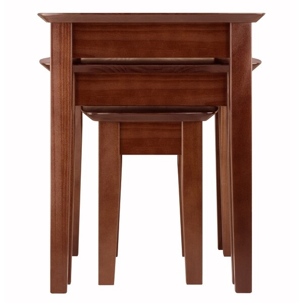 Wood Bradley 3-Pc Nesting Table Set， Walnut Finish