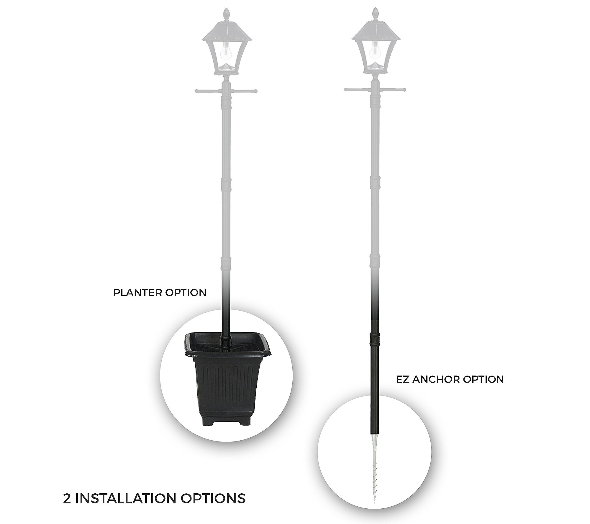 GamaSonic Baytown Bulb Solar Lamp w  Planter and EZ Anchor