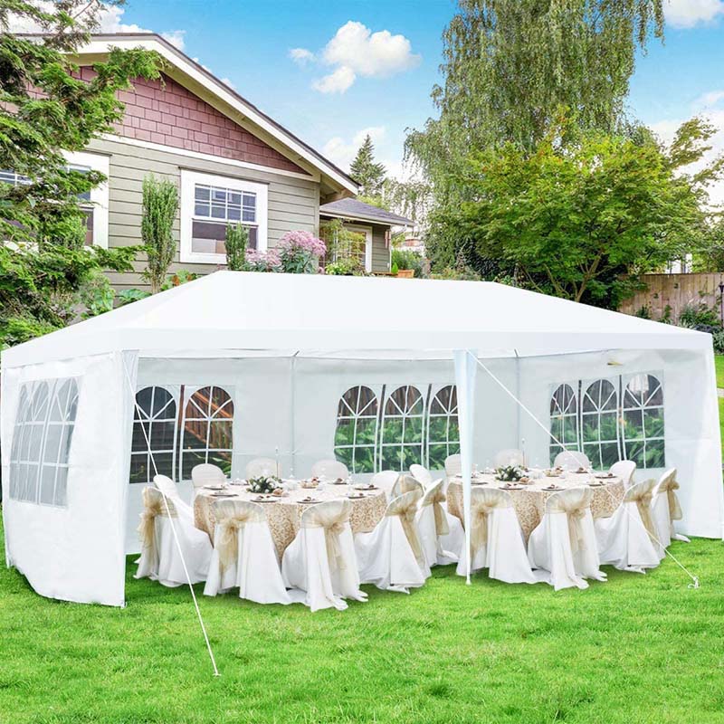 10 x 20 FT Outdoor Gazebo Canopy Tent Party Wedding Event Tent with 6 Removable Sidewalls & Carry Bag