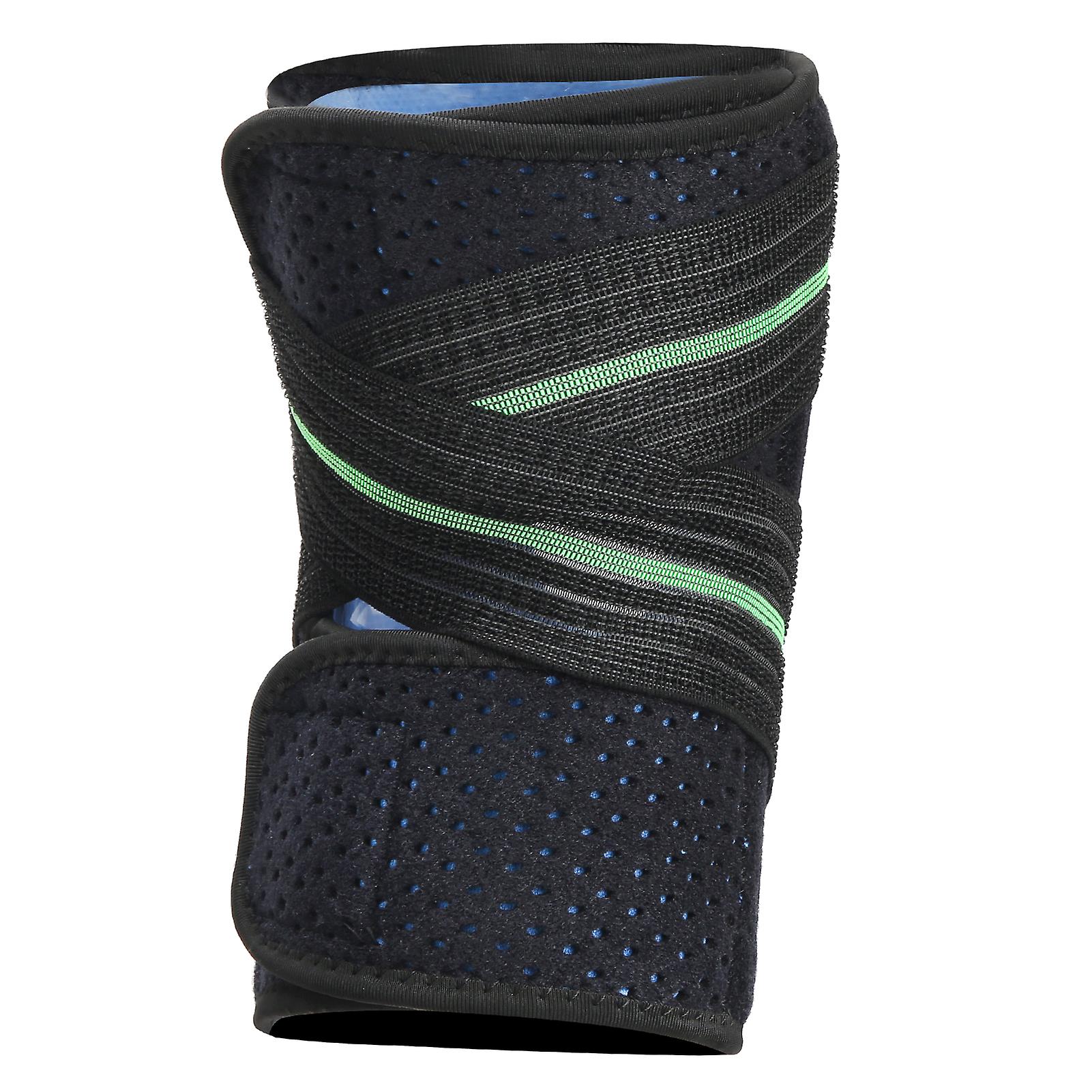 Sports Knee Protective Brace Running Knee Joint Support Silicone Pad Compression Sleevegreen