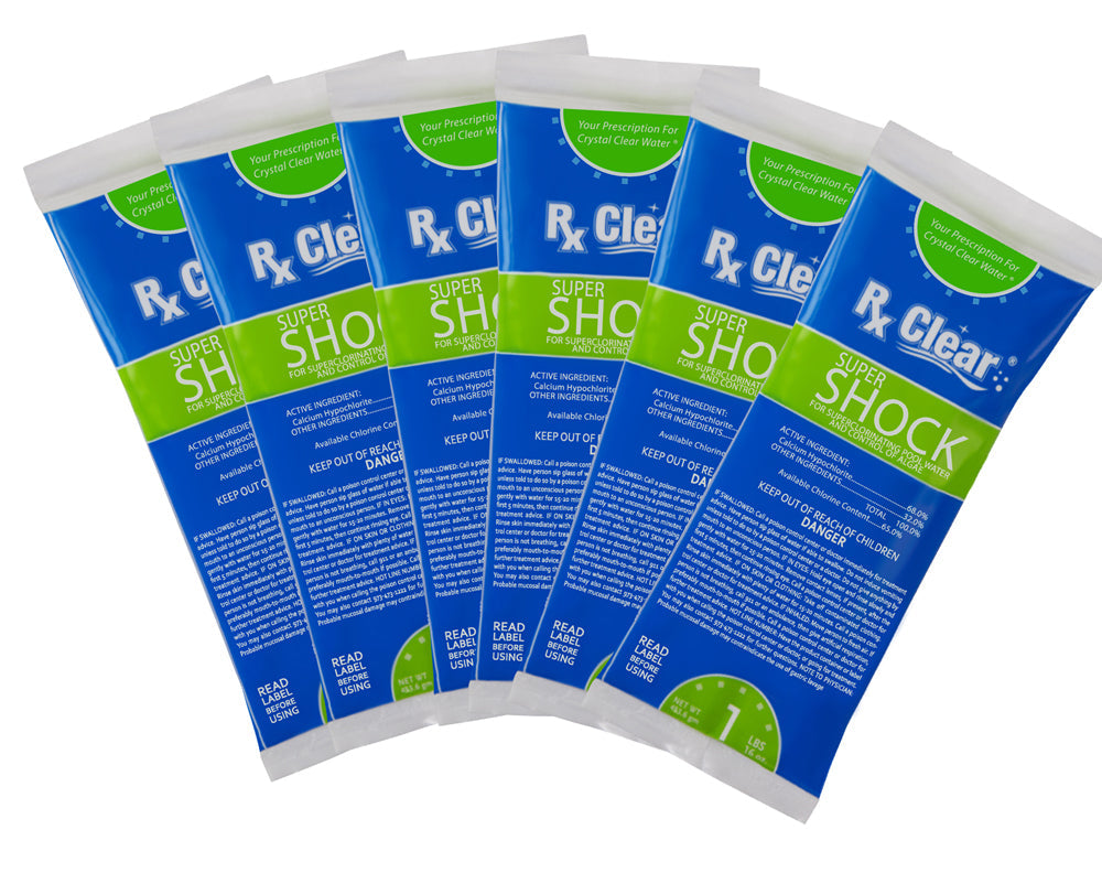 Rx Clear Super Shock 68% Calcium Hypochlorite Pool Shock - 6 lbs