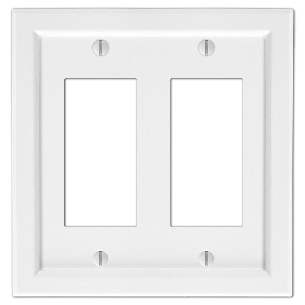 AMERELLE Woodmore 2 Gang Rocker Wood Wall Plate - White 200RRW