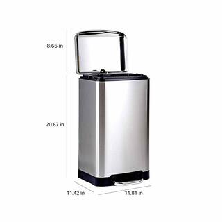 5.3 Gal.20 L Nickel Soft-Close Smudge Resistant Small Trash Can with Foot Pedal TG8834N