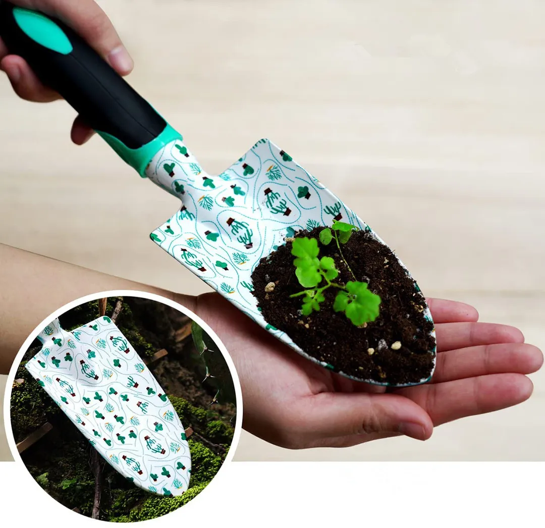 Customized Design Printing Lady Gardening Mini Hand Tools Set Shovel Fork Shear 3 Piece Metal Garden Tool Kit Flower Plant Gift