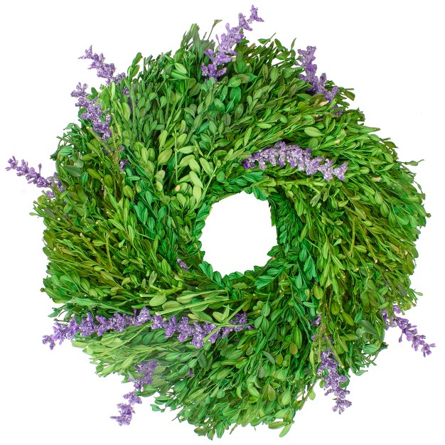 Northlight Purple Lavender And Green Foliage Artificial Spring Wreath 11 inch