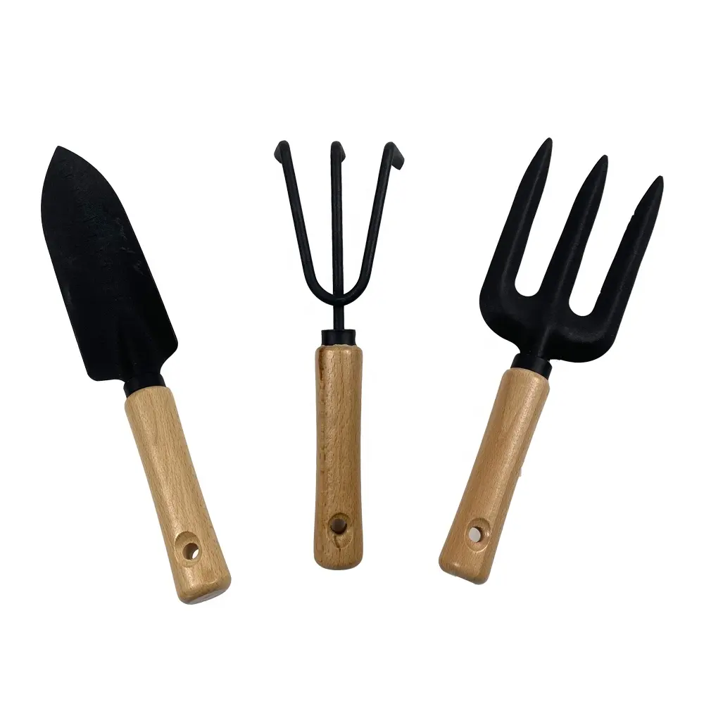 High Quality Carbon Steel 6 PCS Indoor Home Mini Gardening Tool Kit Shovel Rake Set With Plastic Handle