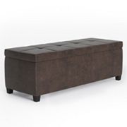 Simpli Home Castleford Transitional Storage Ottoman