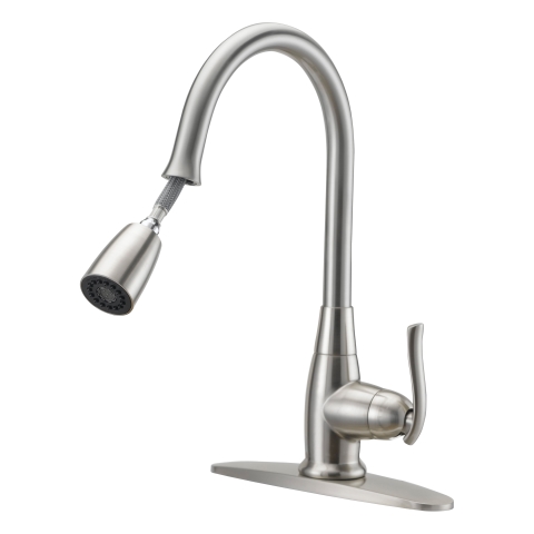 Boston Harbor FP4A0000NP Kitchen Faucet， 1.8 gpm， 1-Faucet Handle， 1， 3-Faucet Hole， Brass/Plastic/Zinc， Deck Mounting