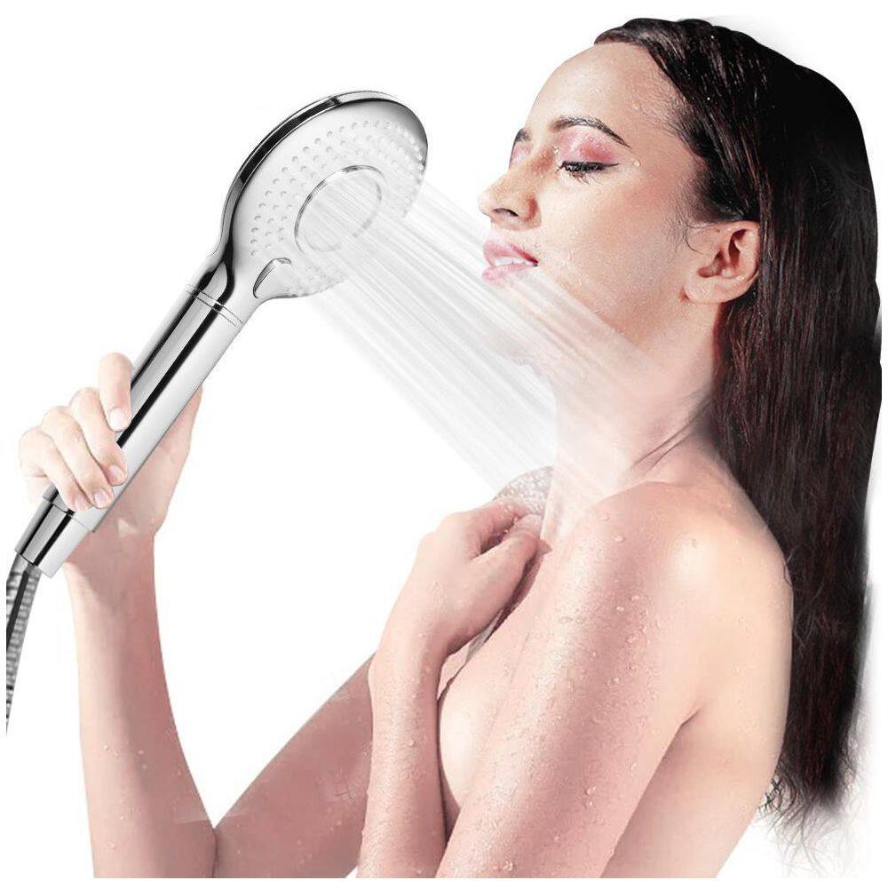 Tileon Over the Shower High Pressure Handheld Shower Head with 3 Spray Setting and Filter in Chrome AYBSZHD2220