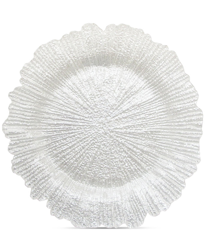 American Atelier Jay Import Glass White Pearl Reef Charger Plate