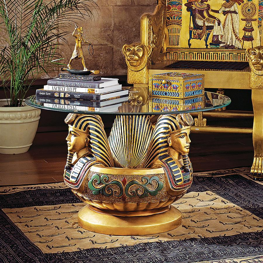 Design Toscano Three Heads Of Tutankhamen Table   Traditional   Coffee Tables   by Kolibri Decor  Houzz