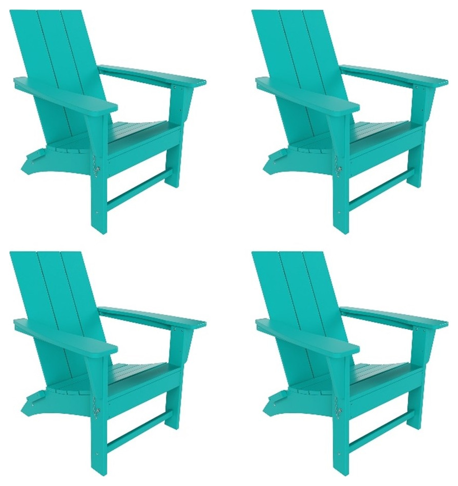 Palms Modern Folding Poly Adirondack Chair (Set of 4)   Contemporary   Adirondack Chairs   by Homesquare  Houzz