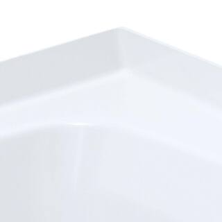 Swan 60 in. Fiberglass Left Drain Rectangular Alcove Bathtub in White BT-3060L-010