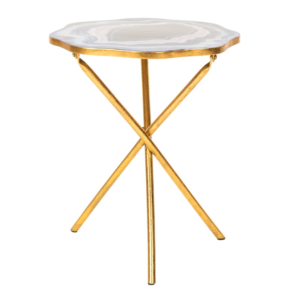 SAFAVIEH Celeste Faux Agate Side Table   15.5\