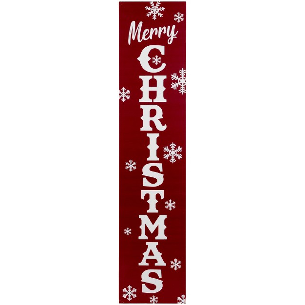 Red And White quot merry Christmas quot And Snowflake Porch Board Sign Decoration