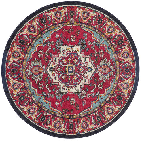 SAFAVIEH Monaco Collection MNC207C Red / Turquoise Rug