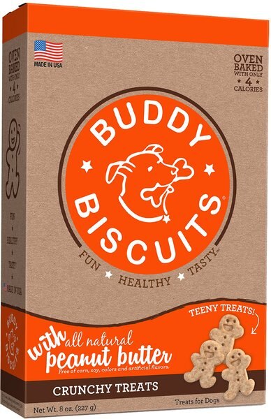 Buddy Biscuits Teeny Treats with Peanut Butter Oven Baked Dog Treats