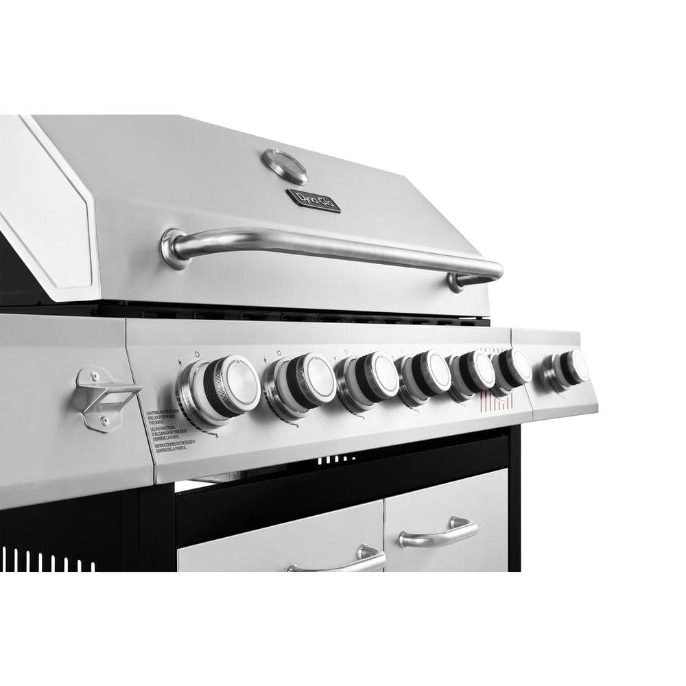 Dyna-Glo DGF571CRN-D 6-Burner Natural Gas Grill in Stainless Steel with TriVantage Multi-Functional Cooking System