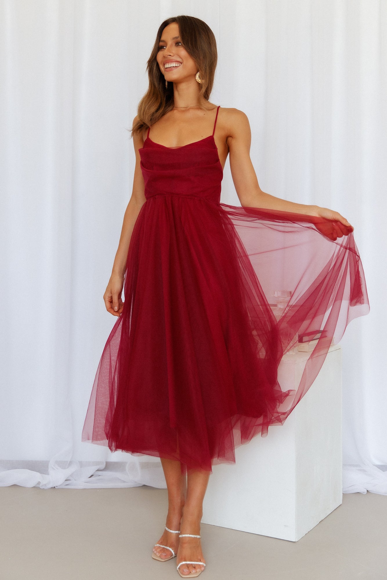 Fairy Vibes Midi Dress Wine