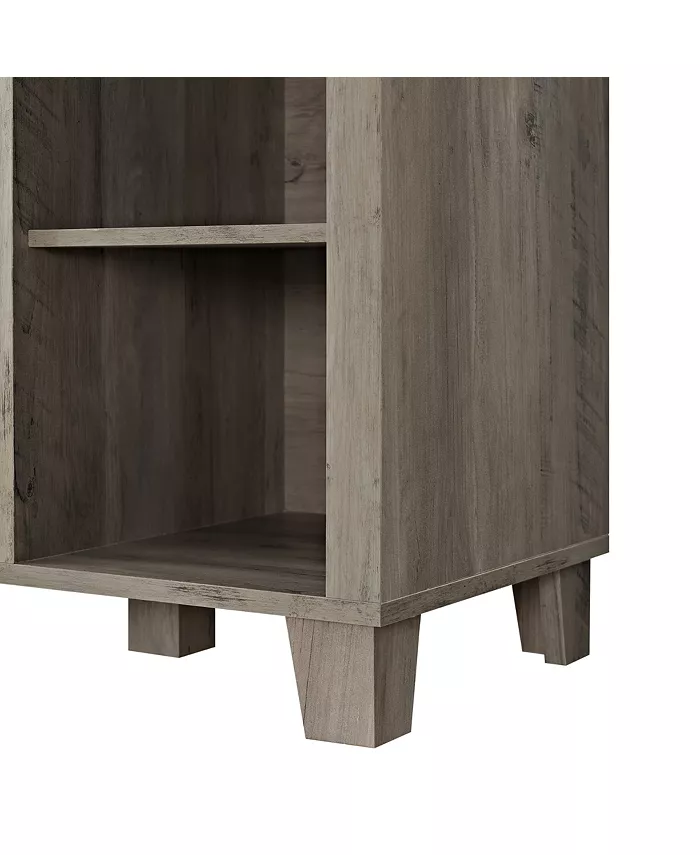 Walker Edison Columbus TV Stand with Middle Doors - Grey Wash