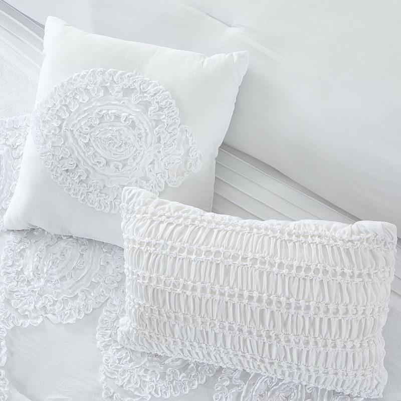 Marie Claire Washed Embroidered Comforter Set with Shams