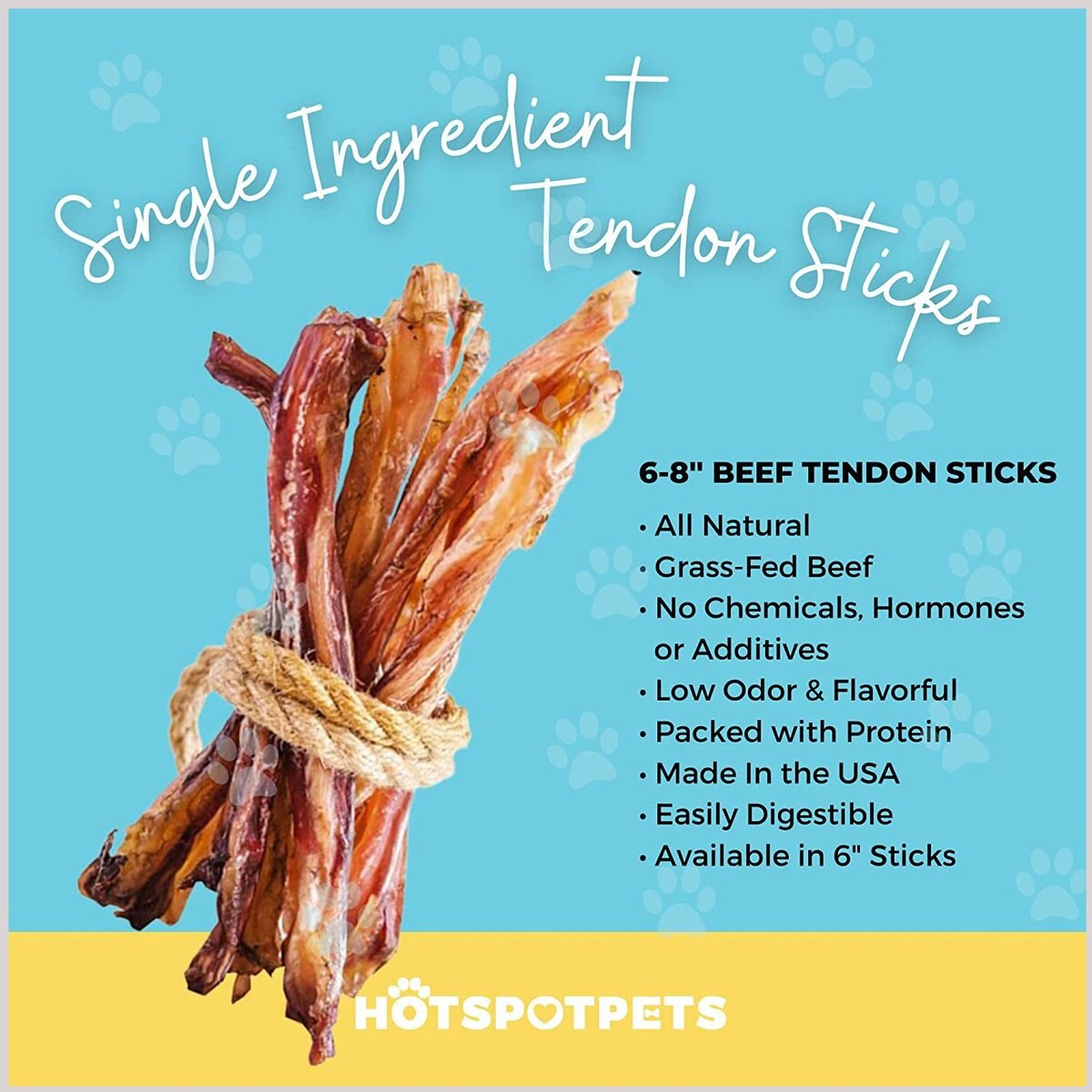 HOTSPOT PETS Beef Gambrel Natural Tendon Dog Chew Treats