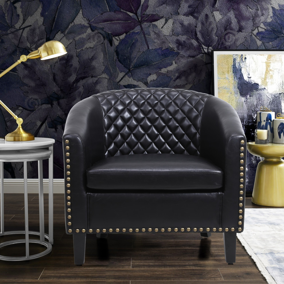 IA7010 Alani Accent Chair  Black   Transitional   Armchairs And Accent Chairs   by IDEAZ International  LLC  Houzz