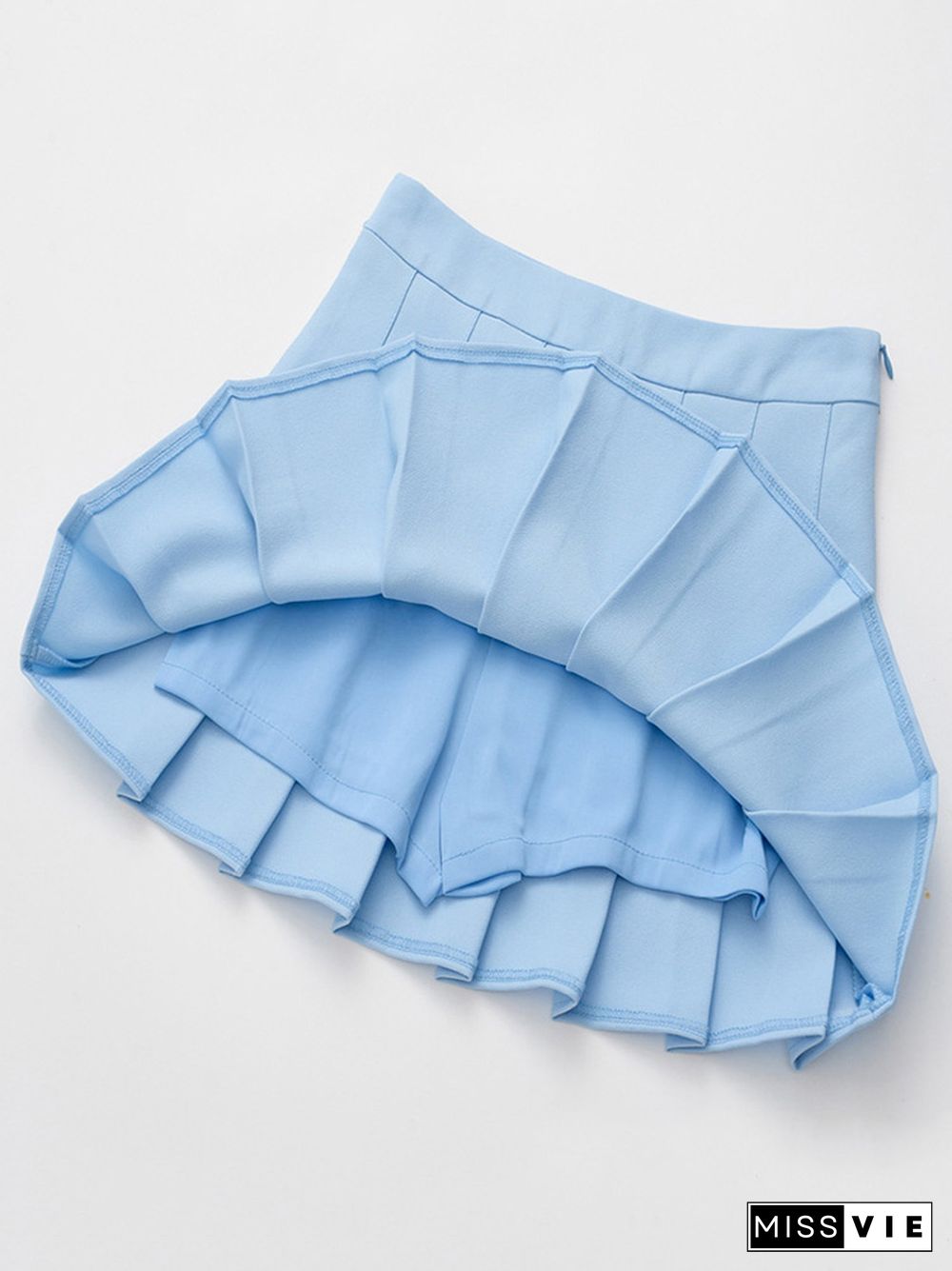 New Spring High Waist Ball Pleated Skirts Harajuku Denim Skirts Solid A-line Sailor Skirt Japanese School Uniform