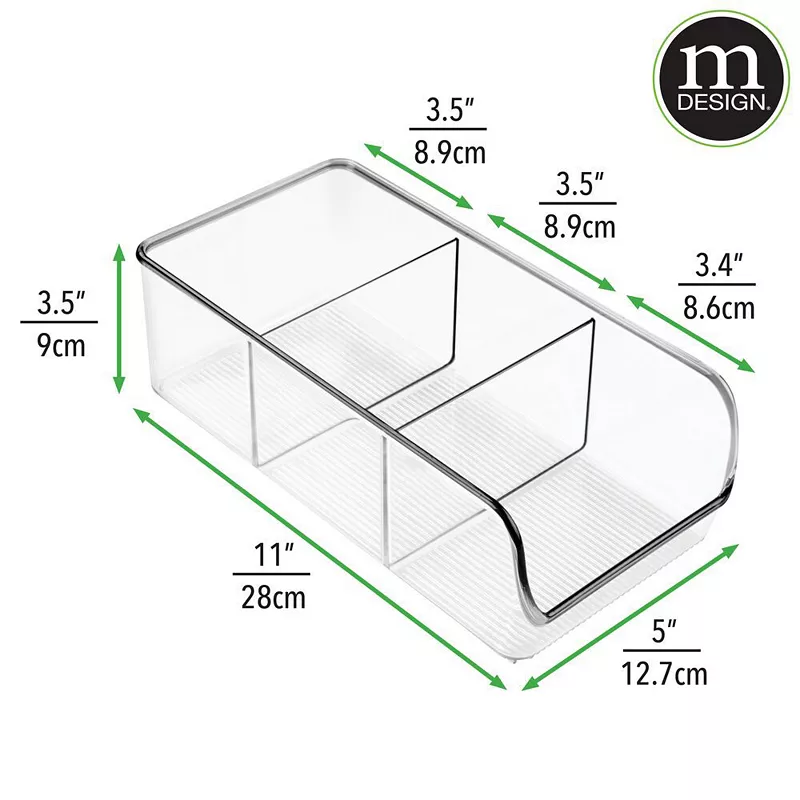 mDesign Plastic Food Storage Bin Organizer for Kitchen Cabinet - 4 Pack