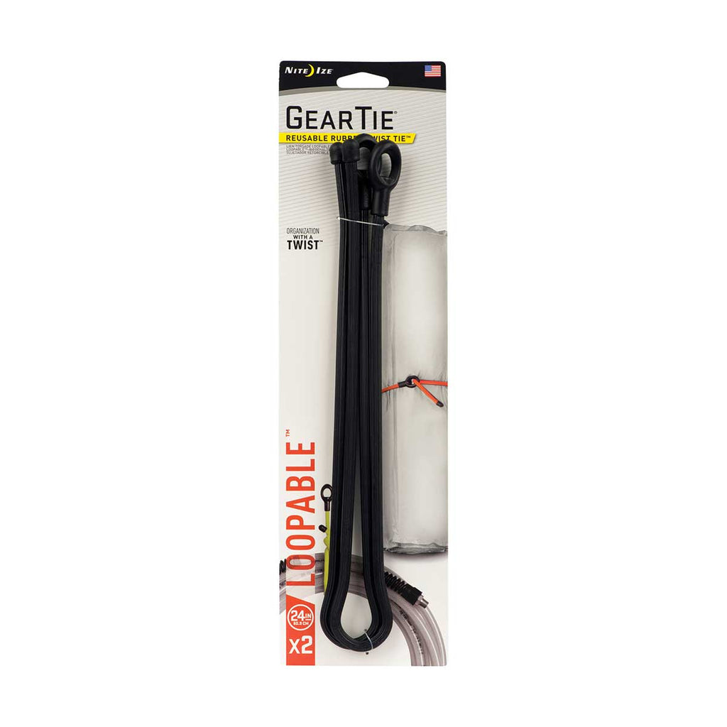 BigToolRack Gear Tie® Loopable Twist Tie 24 in. - 2 Pack - Black