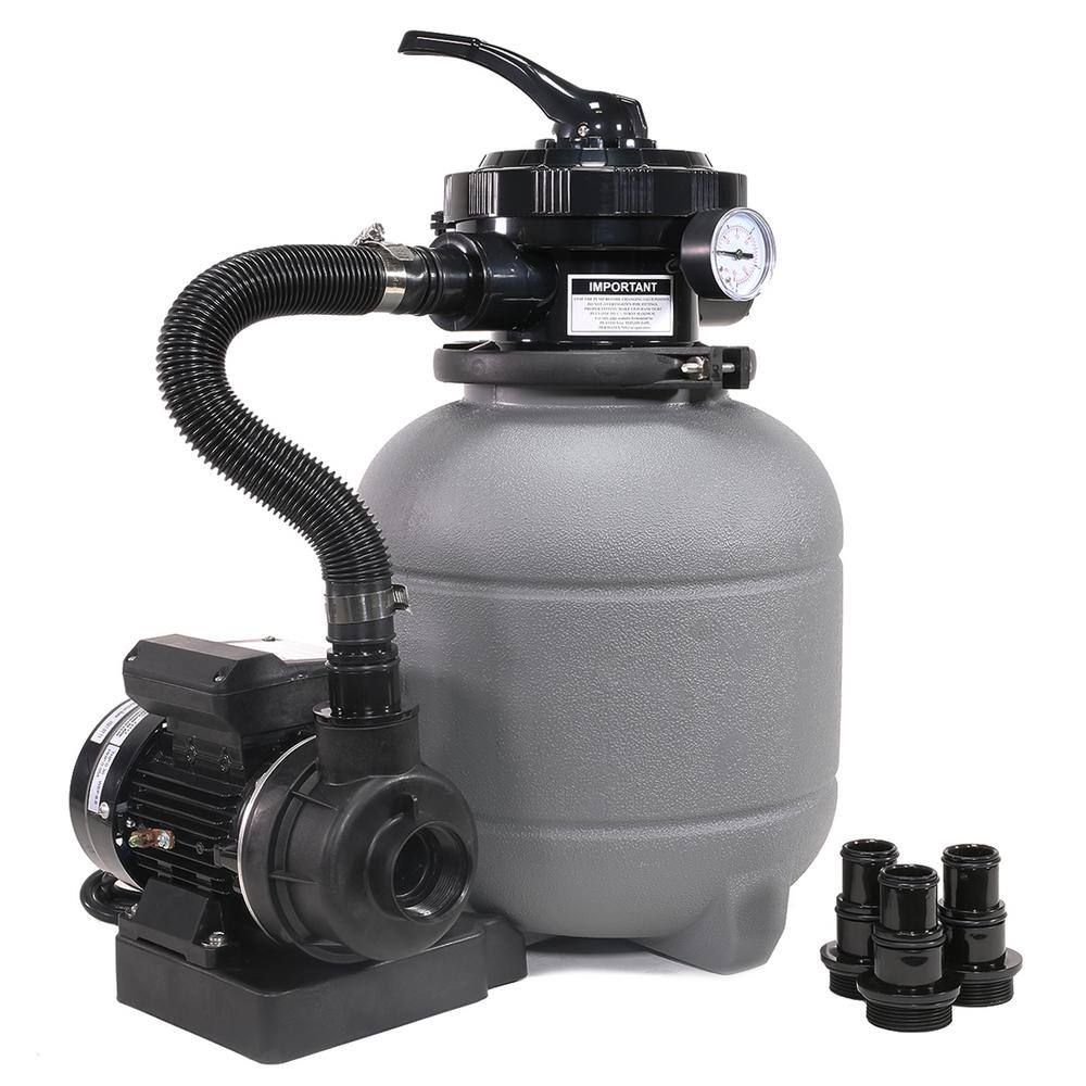 XtremepowerUS 12 in. Sand Filter Above-Ground with 0.25 HP Pump Power and Pool Pump 6-Way Valve Media Filter Included 75030