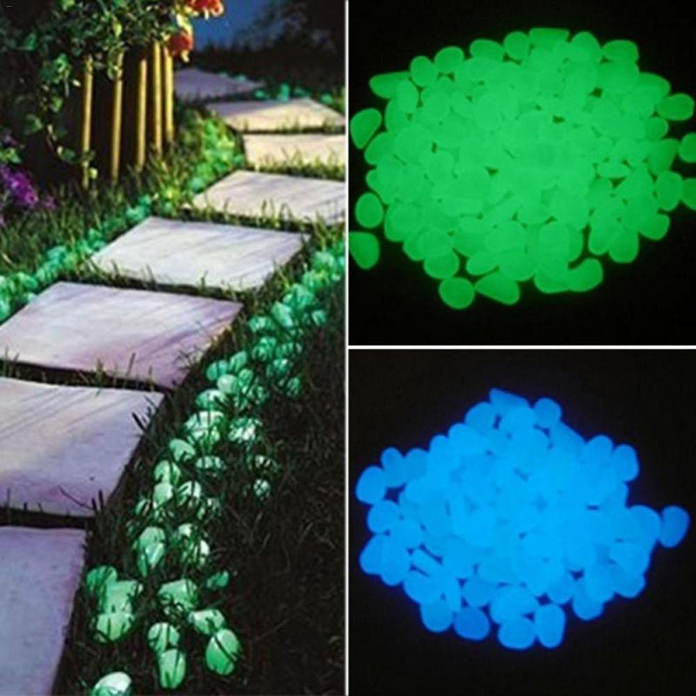 Willstar 300Pcs Luminous Stone Luminous Pebbles Stones Glow in The Dark Garden Pebbles Rocks for Home Outdoor Garden Décor