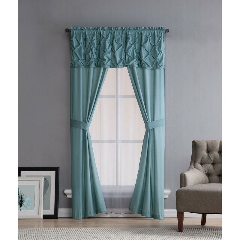 Kate Aurora Complete 5 Pc. Ruffled Window in a Bag Curtain Set