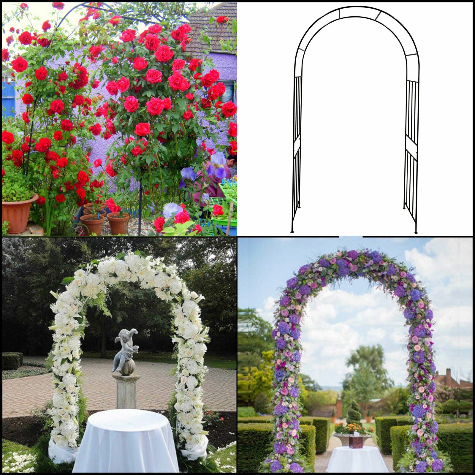 Garden Wedding Rose Arch Pergola Archway Flowers Climbing Plants Trellis Metal