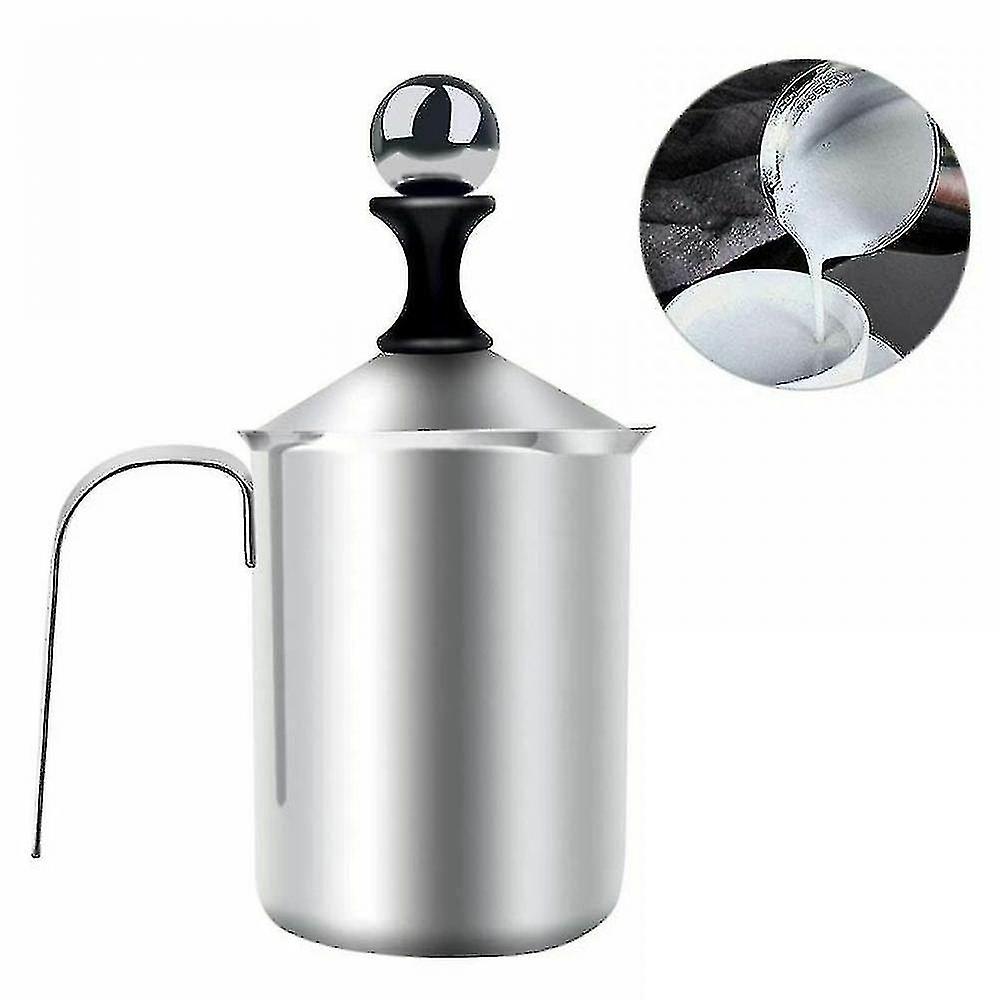 Manual Milk Coffee Frother Stainless Steel Double Mesh Milk Foam Maker