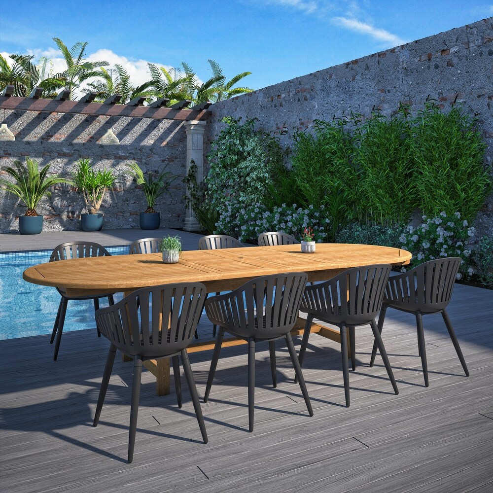 Amazonia Pittle 9pc Outdoor Patio Dining Set