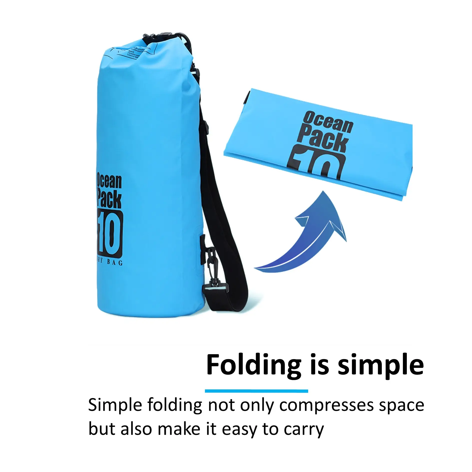 10L Outdoor Camping Hiking Travelling Bag Mountaineering Beach Bag Dry wet Separation Package Waterproof Dry Bag