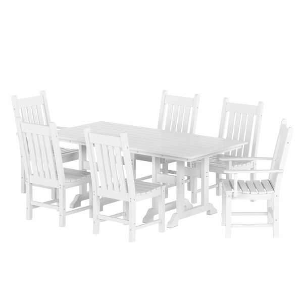 Polytrends Laguna Hdpe All Weather Outdoor Patio Dining Set with Rectangle Table，Side Chairs (7Piece Set)