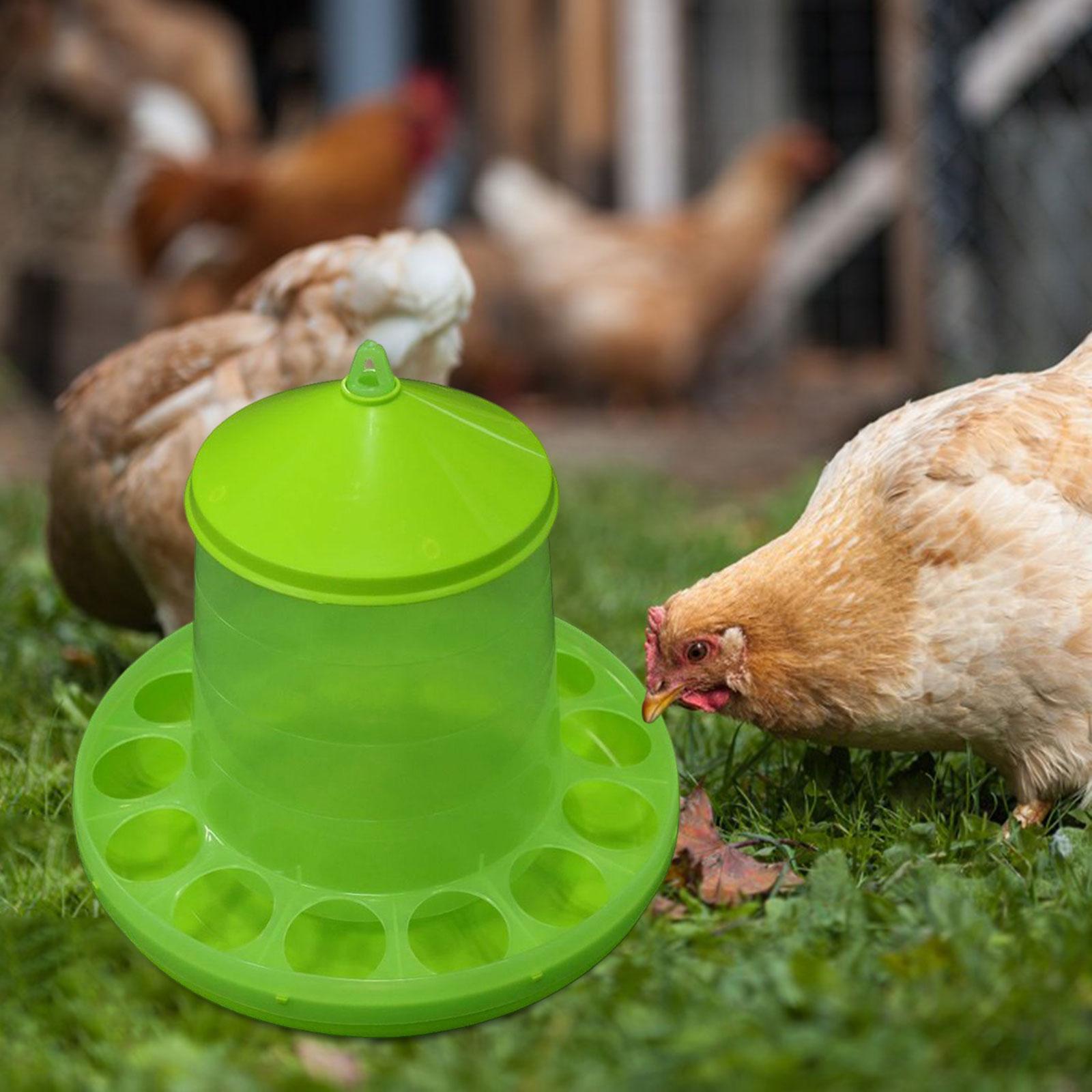 Automatic Poultry Feeder Watering Feeding Container Food Dispenser Barrel Chicken Feeder Waterer for Pigeons Peacocks Geese Chickens Birds 28x24cm No Bracket