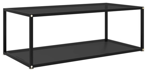 vidaXL Coffee Table End Table Living Room Sofa Table Black Tempered Glass   Industrial   Coffee Tables   by vidaXL LLC  Houzz