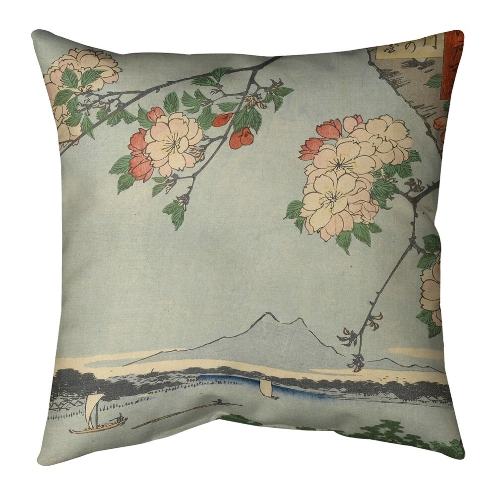 Blossoms Over the River Indoor/Outdoor Pillow