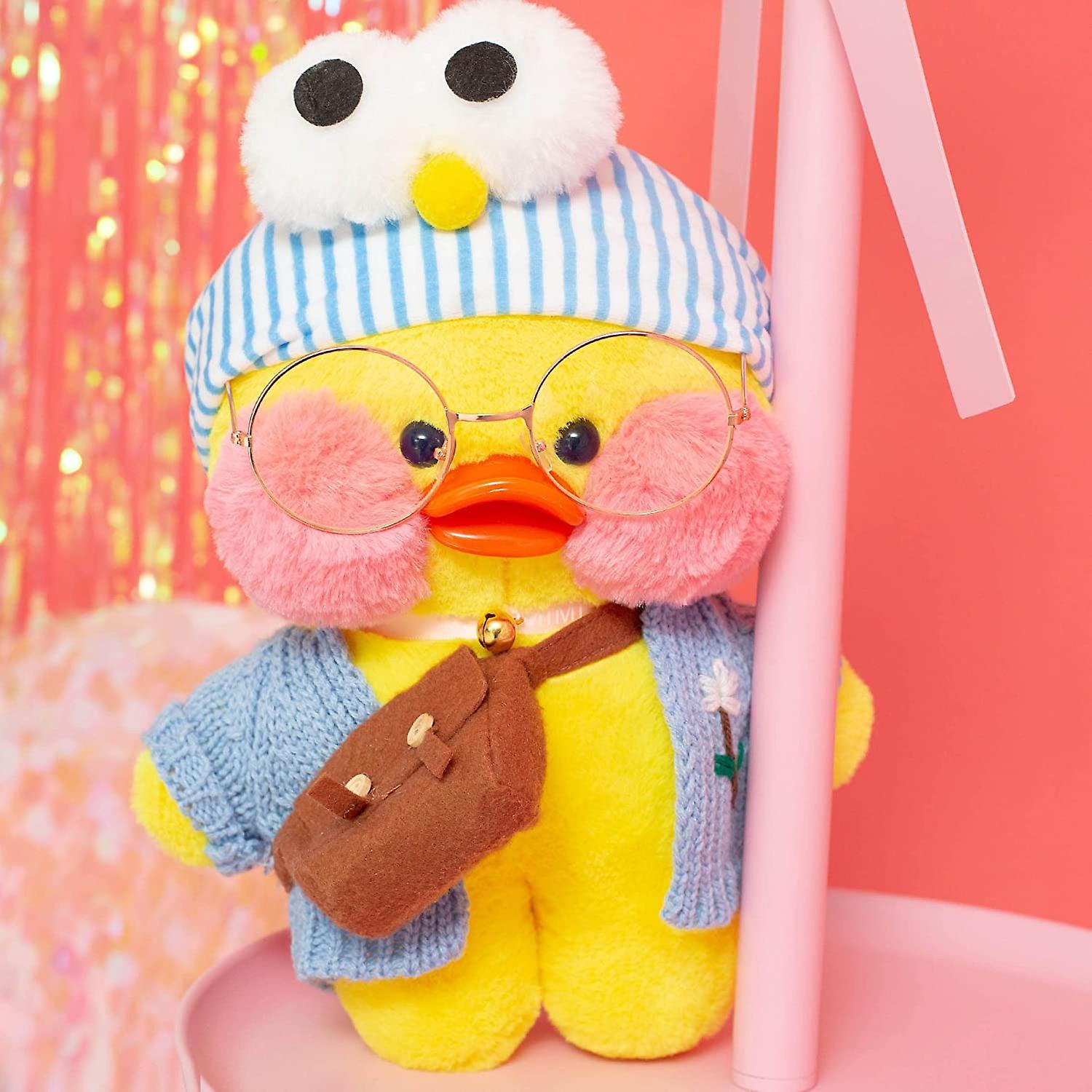 Yellow Duck Stuffed Animal Toy Soft Plush Toy For Kids Girls Diy Hugglable Plush Stuffed Toy With Cute Headband And Costume Best Gifts For Christmas.