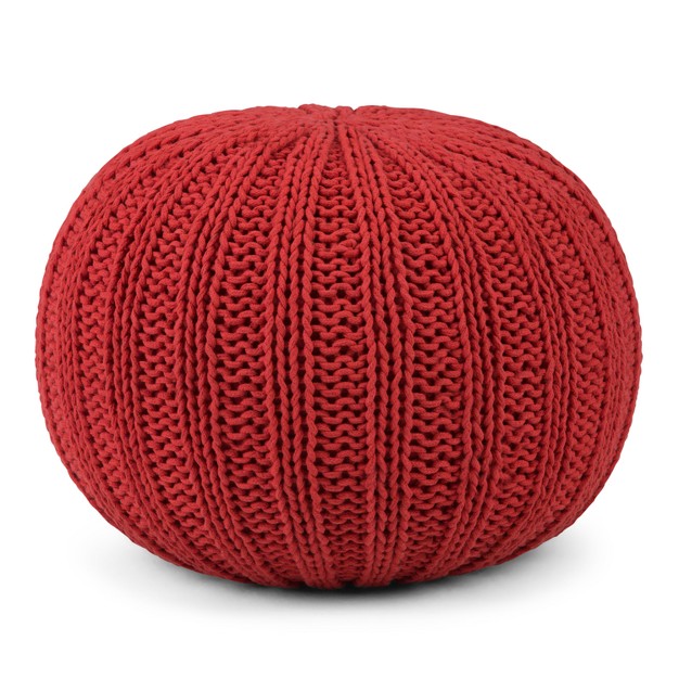 Grandville Hand Knit Round Pouf Wyndenhall