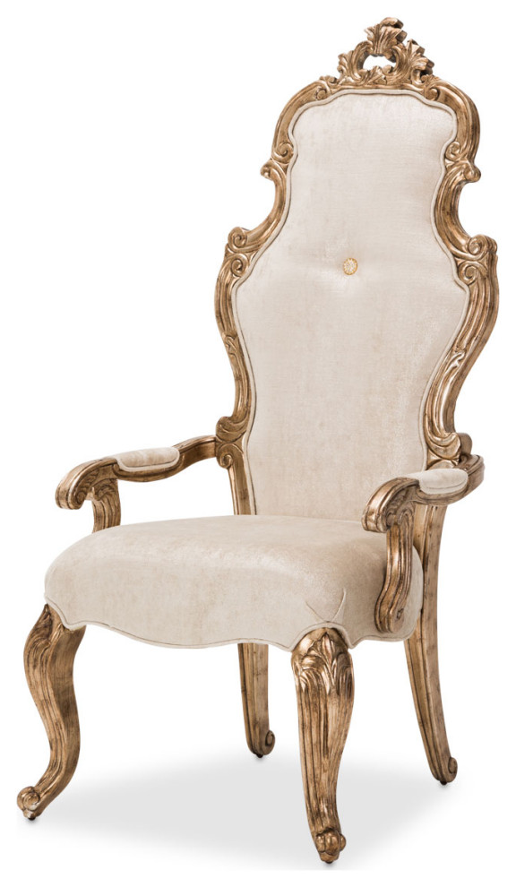 Platine de Royale Velvet Desk Chair  Champagne   Victorian   Armchairs And Accent Chairs   by Michael Amini  Houzz